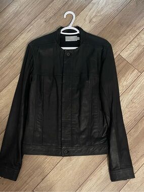 Vince men’s Black Leather Jacket size S